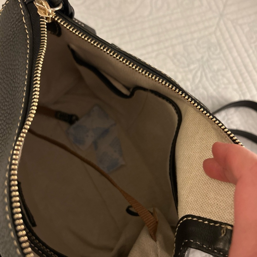 Dooney & Bourke Florentine & Pebbled Leather Satchel 30 Black Satchel w/ 🍓 Charm - Picture 11 of 16